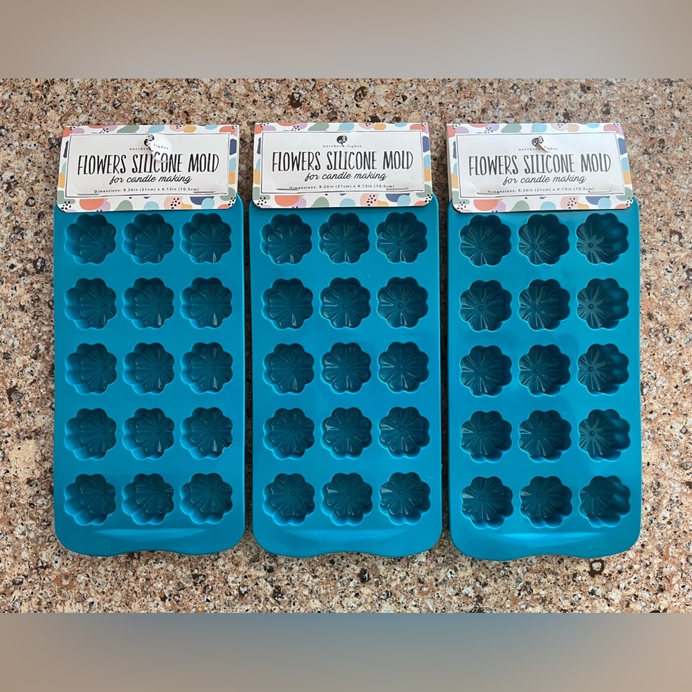 Flowers Flexible Silicone Molds for candle making. 3 included this listing. New.